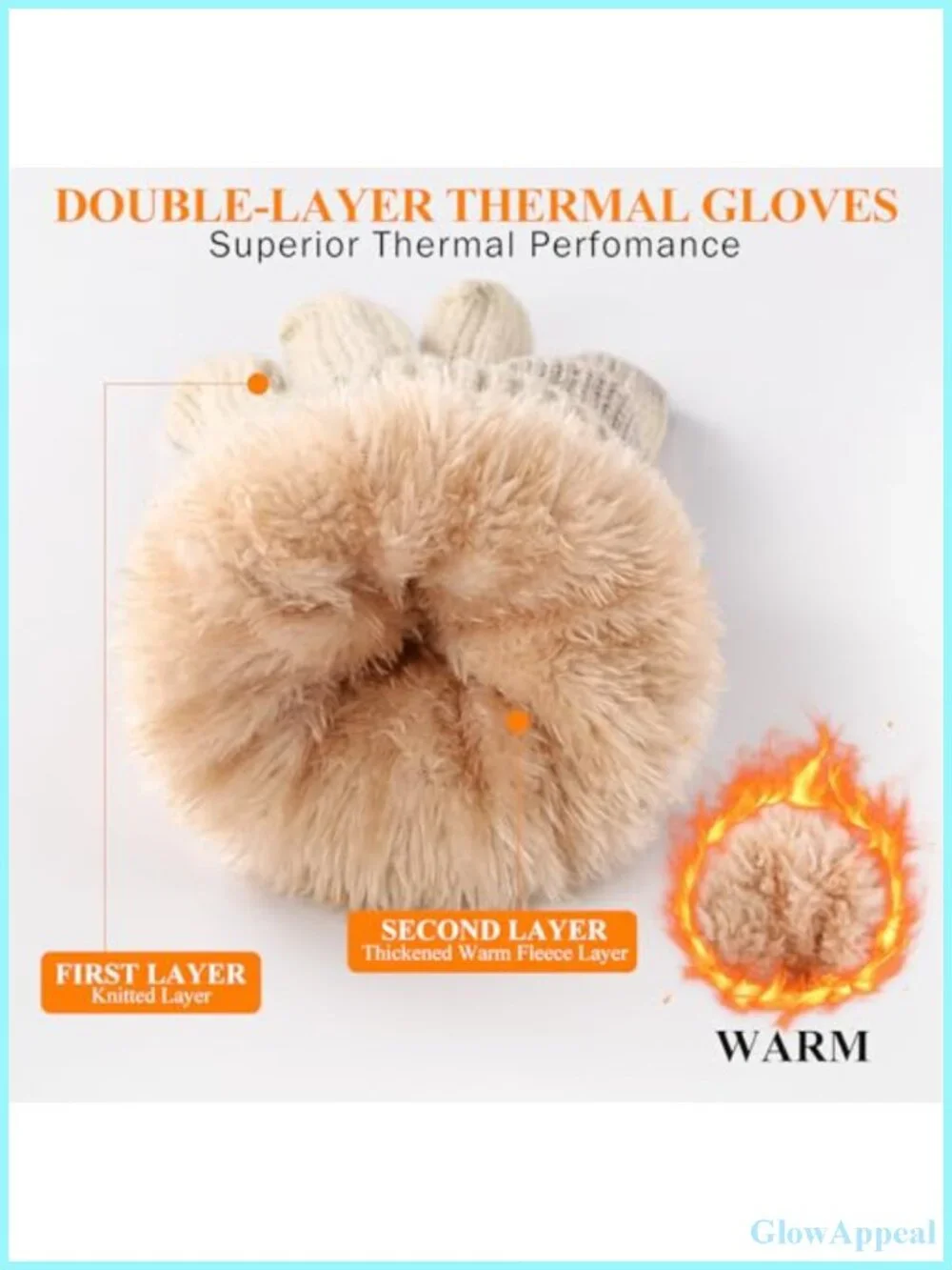 Women's Thermal Touchscreen Knit Gloves Fleece Liner Winter